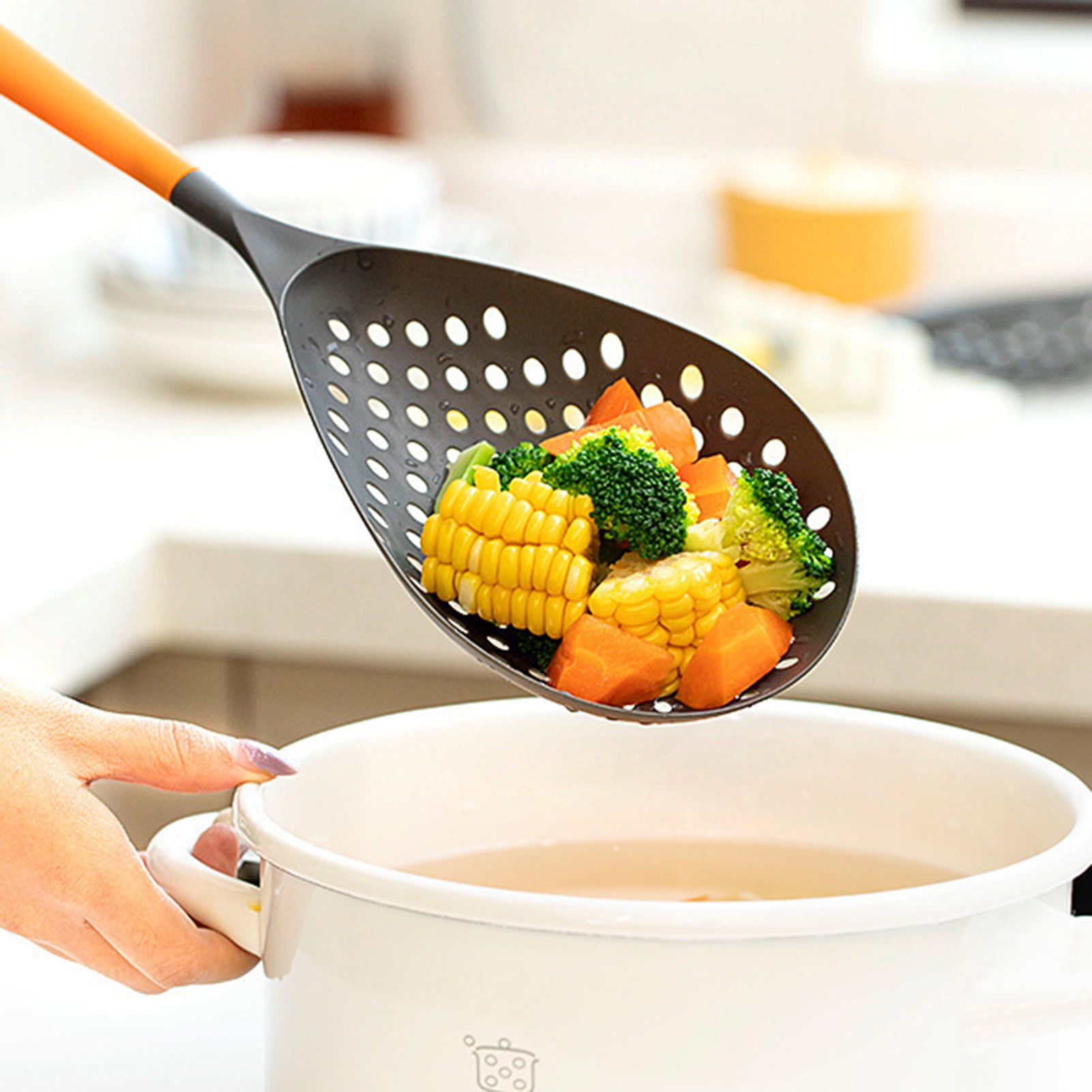 Riguas Colander Spoon Nonslip Easy Hanging High Temperature Resistant