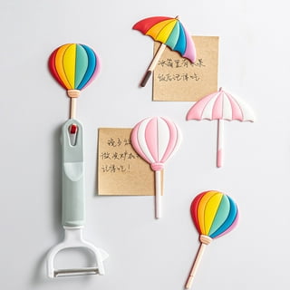 Washranp Rainbow Umbrella Balloon Shape Fridge Magnet,Magnetic Sticker  Decoration with Bendable Hook for Home Office Wall Decor