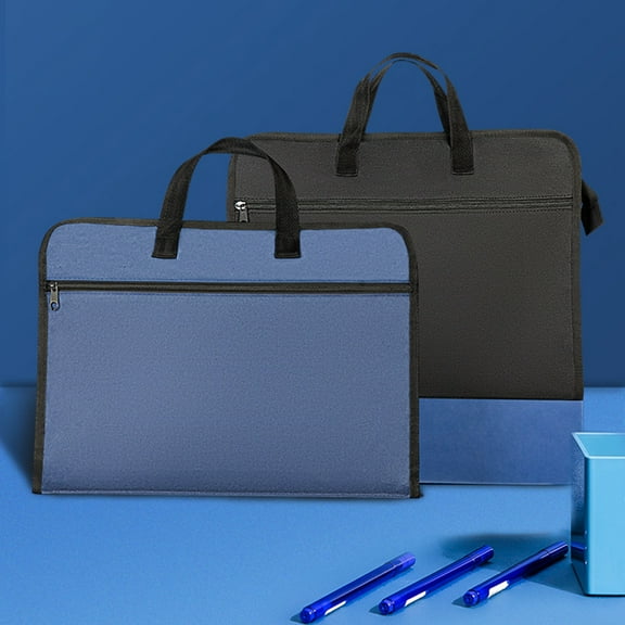 Riguas File Bag Large Capacity Double-tier Waterproof Oxford Cloth Office Business Travel Briefcase for Outdoor