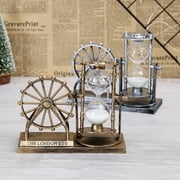 Riguas Freestanding Letter Print Hourglass Ornament Vintage Ferris Wheel Hourglass Display Mold Home Decor
