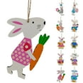 thumbnail image 1 of Riguas Hanging Pendant Exquisite Smooth Surface Attractive with Lanyard Reusable Create Atmospheres MDF Easter Wooden Rabbit Pendant Craft Gift, 1 of 8