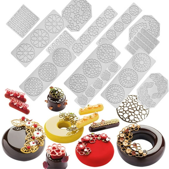 Riguas Heat-resistant Food Grade Easy Demold Multi Shape Cake Lace Cushion Love Bubble Leaf Cuisine Cake Decorating Tool Baking Accessories