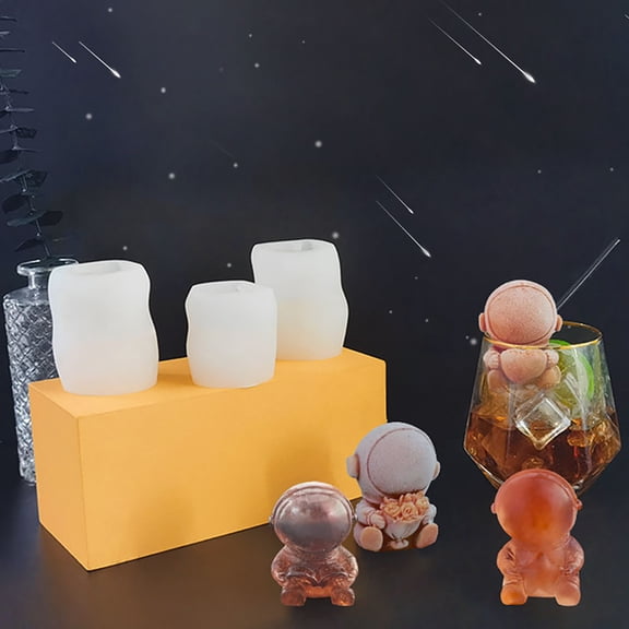 Riguas Ice Mold Easy Demoulding DIY Creative Astronaut Shape Ice Cube Maker Household Supplies