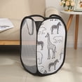 thumbnail image 1 of Riguas Laundry Basket Large Capacity Cartoon Foldable Multi Holes Hollow Out Store Dirty Clothes Flexible Giraffe Print Dirty Clothes Basket Household Supplies, 1 of 8