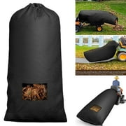 Riguas Lawn Tractor Leaf Bag Grass Catcher Bag Large Capacity Mesh Vent Zipper Drawstring Design Fast Leaf Collection Leaf Garden Bag for Most Riding Lawn Mowers
