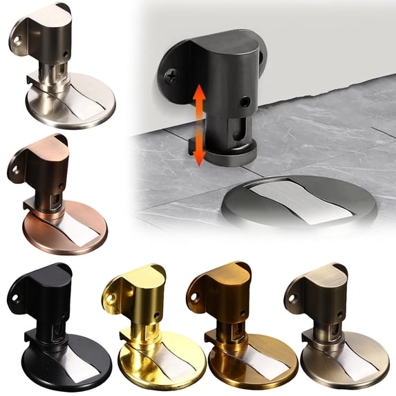 Riguas Magnetic Door Stop Ground Suction Silent Strong Adjustable Height Convenient Door Stopper for Any Space
