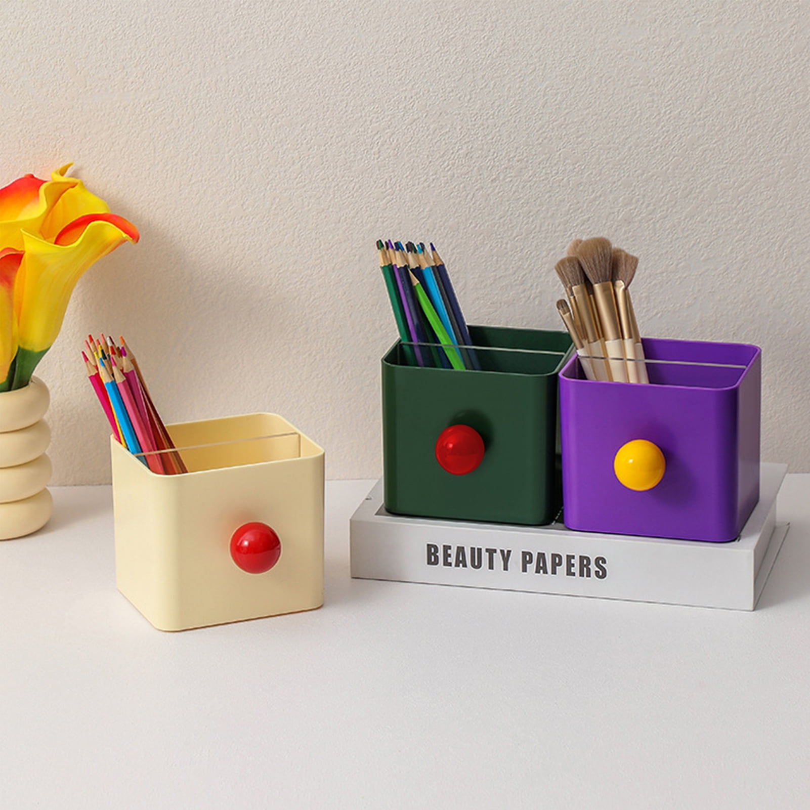 Riguas Multifunctional Pen Holder Stationery Makeup Brushes Lipstick