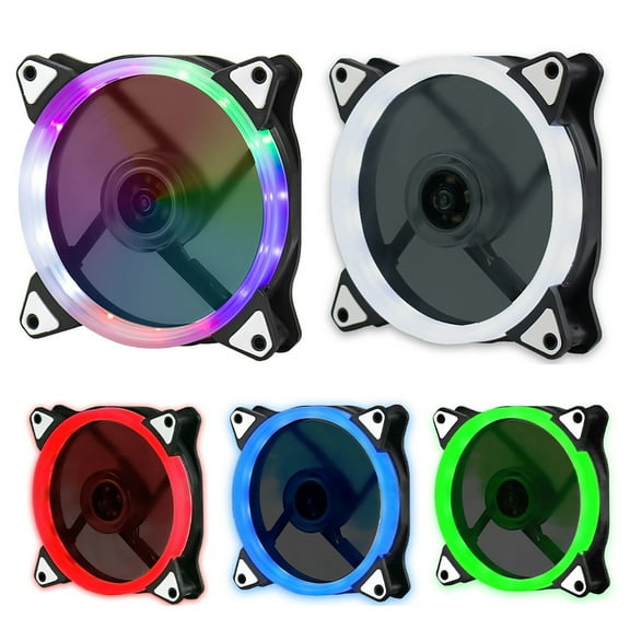 Riguas Mute RGB LED Light Cooling Fan Heat Dissipation Heatsink for Computer PC Case