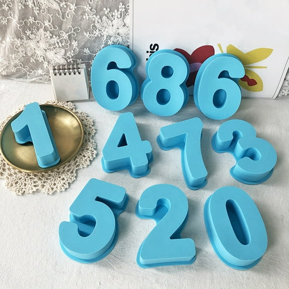Riguas Non-stick Cake Mold Flexible Silicone Quick Release Number Dessert Mold Anniversary Decor