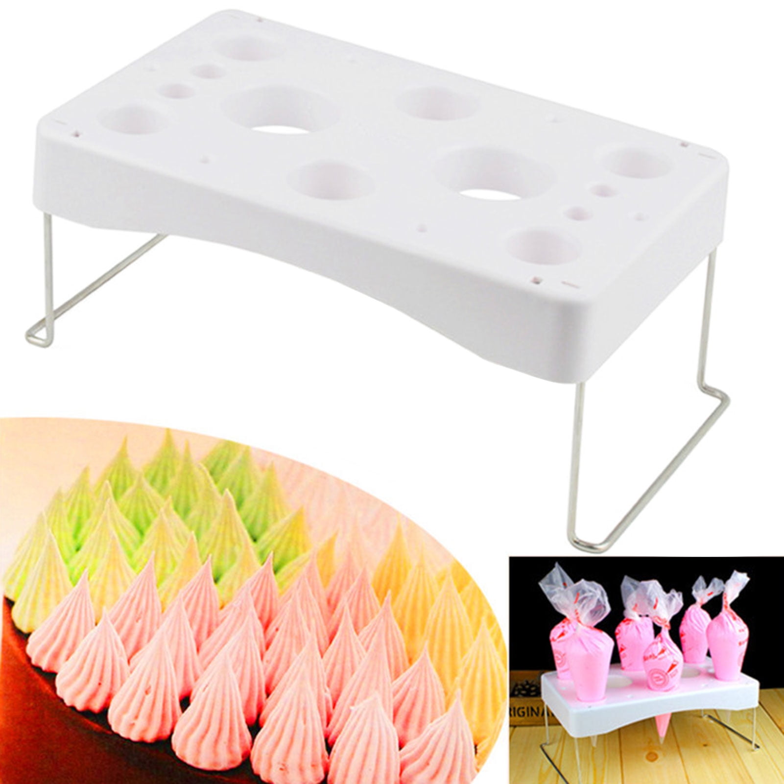 Riguas Piping Bag Shelf Foldable Multi Holes Detachable Good Bearing