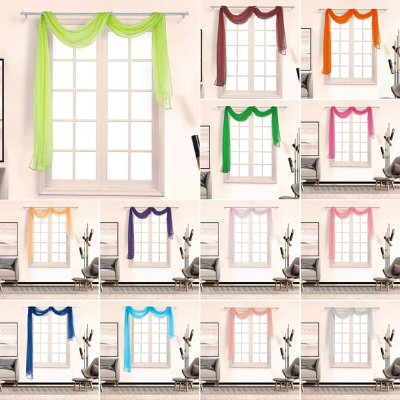 Riguas Sheer Curtain Light Transmission Tear-Resistant Breathable Fadeless Washable European Style Girls Romantic Window Drape for Home