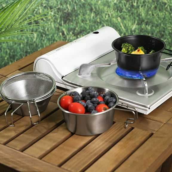 Riguas Sierra Bowl Large Capacity with Scale High-temperature Resistant Food Grade Stainless Steel Sierra Cup Picnic Tableware Camping Supplies