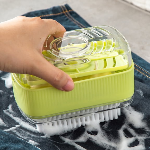 Riguas Soap Bubble Box with Brush Head Detachable Roller Design Kitchen Dish Plate Washing Foaming Soap Storage Case Daily Use