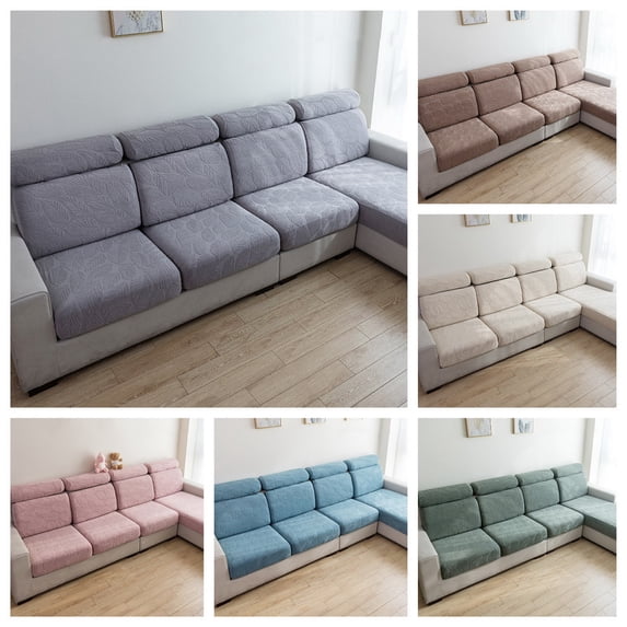 Riguas Sofa Cover Elastic Anti-slip Easy to Clean Fine Workmanship Leaf Pattern Couch Cover for Home Living Room