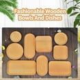 thumbnail image 1 of Riguas Storage Tray Multipurpose 4 Shapes Solid Wood Square Rectangle Round Ellipse Dinner Breads Plate Home Supplies, 1 of 8