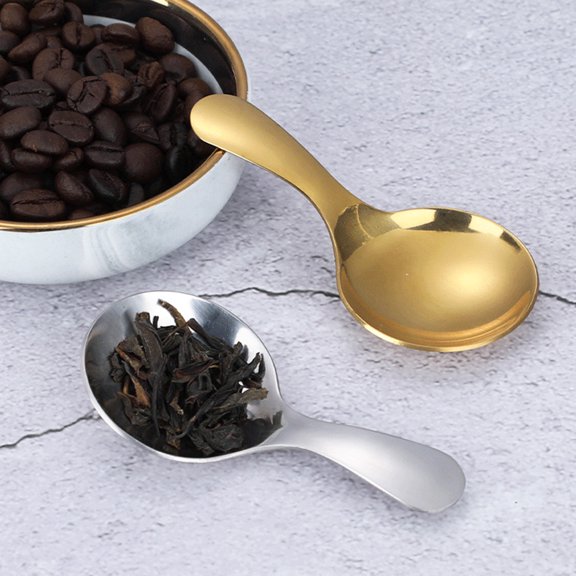Riguas Tea Spoon Mirror Polishing Anti Corrosion Short Handles 304 Stainless Steel Enlarged Head Dessert Sugar Salt Spice Scoop for Kitchen