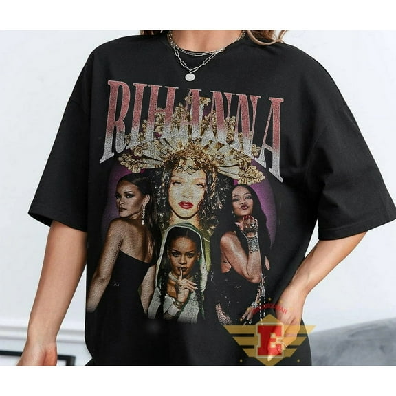 Rihanna 90s retro rap T-Shirt, Rihanna Superbowl Tee