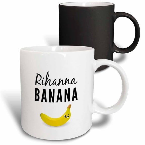 3drose, Rihanna Banana Cute Nickname Rhyme First Name Love Kawaii Cartoon, 11oz Magic Transforming Mug