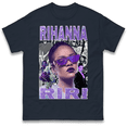 thumbnail image 1 of Rihanna Riri Bootleg Adult T Shirt,Navy Color,Size 2XL, 1 of 5