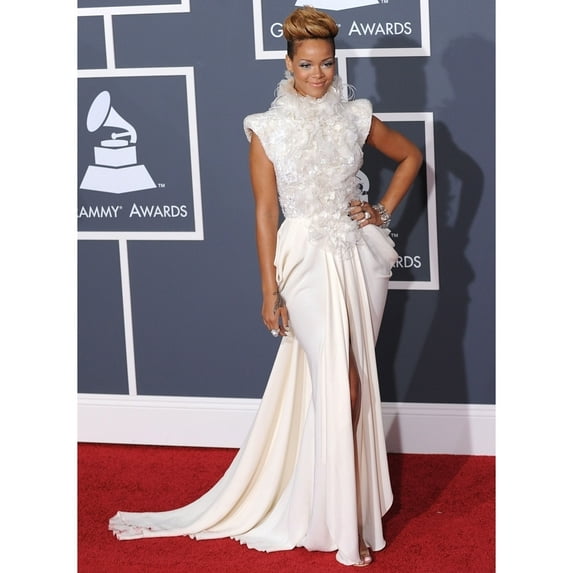 Rihanna (Wearing An Elie Saab Haute Couture Gown) At Arrivals For 52Nd Annual Grammy Awards - Arrivals, Staples Center,