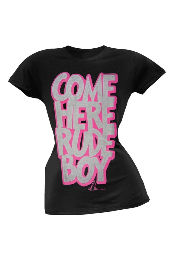 Rihanna Women's Juniors Rude Boy Short Sleeve T Shirt