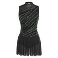 thumbnail image 1 of Riismen Women's Lyrical Dance Leotard Dress Shiny Rhinestone Figure Skating Dress Dancewear Black S, 1 of 3