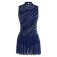 thumbnail image 1 of Riismen Women's Lyrical Dance Leotard Dress Shiny Rhinestone Figure Skating Dress Dancewear Navy Blue M, 1 of 3