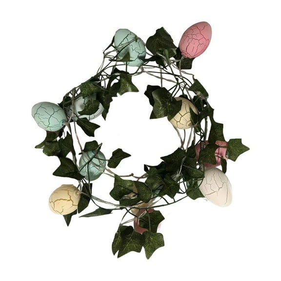 Rijanmt 10x LED Easter Lanterns Wth Eggs String Leaf Vines,Waterproof Durable Easter Egg LED Tree Branch Lights for Wall,Easter Egg Willow Vine Twig Decor for Home,Walls,Doors Windows,150cm/59in