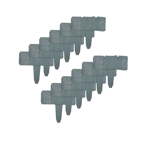 Rijanmt 12pcs Garden Edging Borders,9.8" L 9" H Landscape Paver Edging,Enlarged Thickened Snap Prevents Falling,Easy to Install,Plastic Decorative Fence for Garden Flower Bed Lawn,Gray