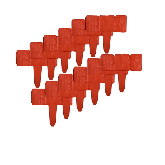 Rijanmt 12pcs Garden Edging Borders,9.8" L 9" H Landscape Paver Edging,Enlarged Thickened Snap Prevents Falling,Easy to Install,Plastic Decorative Fence for Garden Flower Bed Lawn,Red
