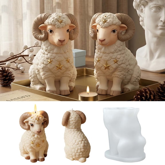 Rijanmt 3D Sheep Silicone Chocolate Mold Diy Ice Cube Tray,2.7X1.9X2.8" Cute Lamb Mould For Candle Whiskey Drinks Gypsum Soap,Handmade Mold Toy & Gift For Women Girls Boys,For Kitchen Use & Decor