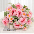 thumbnail image 1 of Rijanmt 7-Fork Artificial Rose Flower Real Touch Bouquet,11.8" H Oil Painting Rose,No Fading Flowers,Romantic Floral Keepsake For Wedding Centerpieces,Diy Floral Decor Home Decoration With Stems,A, 1 of 9