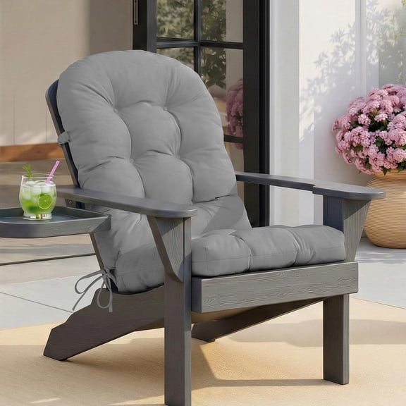 Rijanmt Adirondack Chair Cushion,High Back Chair Cushions,Oversized Outdoor Rocking Chair Mat,Weather Resistant Tufted Waterproof Lounge Cushion,Anti-Slip Thickened Patio Seat Pad,44"x19"x4",Gray B