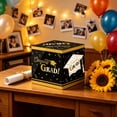 thumbnail image 1 of Rijanmt Class of 2026 Graduation Card Box Holder,Congrats Grad Foldable Cardboard Decorative Box for Cards Photos Cash Gifts Keepsake Storage,for Graduation Party Decoration and Grad Parties,Black, 1 of 7