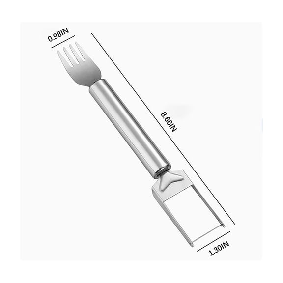 Rijanmt Dual Head Stainless Steel Watermelon Cutter,2-in-1 Watermelon Slicer Tool AND Fork,Summer Fruit Cutting Kitchen Gadget for Home,Gathering Party,BBQ,Dishwasher Safe,8.66" Length,B