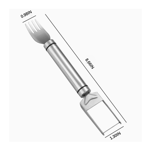Rijanmt Dual Head Stainless Steel Watermelon Cutter,2-in-1 Watermelon Slicer Tool AND Fork,Summer Fruit Cutting Kitchen Gadget for Home,Gathering Party,BBQ,Dishwasher Safe,8.66" Length,A