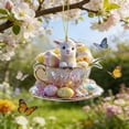 thumbnail image 1 of Rijanmt Easter Crystal Bunny Egg Acrylic Hanging Ornament,Bunny Hanging Ornament Mini Colorful Easter Egg Designed Cartoon 2D Flat Tree Ornaments For Home Holiday Party Diy Decor,B 3.7X3.14In, 1 of 6