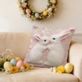 thumbnail image 1 of Rijanmt Easter Pillow Cover Bunny Egg Cushion Cover,Easter Bunny Easter Eggs Hydrangea Blue Throw Pillow Covers, Multicolor Short Plush Cotton Cushion Case Decoration for Sofa Couch,18*18 in, 1 of 6