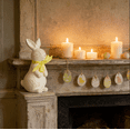 thumbnail image 1 of Rijanmt Easter Resin Bow Bunny Sculpture Garden Ornament,4.5 In H Easter Playing Rabbit Statue Fireplace Decor,Imitation Wooden Bunny Sculpture Desktop Statues,For Table Indoor Outdoor Decoration,A, 1 of 7