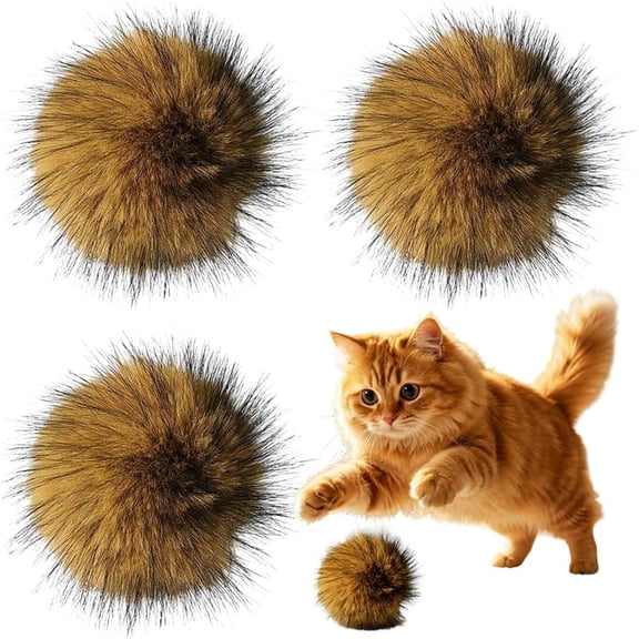 Rijanmt Faux Rabbit Fur Ball for Cat,2026 Upgrated Soft Bunny Fur Catnip Balls,Fluffy Catnip Toys, Washable & Fun to Chase,for Indoor Cats Exercise and Bonding,1 pc,3.15 Inch