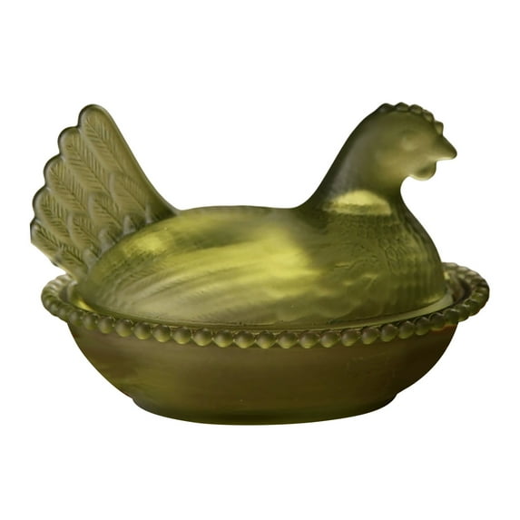Rijanmt Glass Chicken Candy Tray With Lid Rural Candy Bowl With Lid Candy Jar