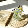thumbnail image 1 of Rijanmt Handmade Glass Vase with Crystal Flower Decor,2.36" H Mini Glass Planter with Colorful Daisy Floral & Bird,Matching Real Flower Arrangements,For Home Office Table Centerpieces,Gift for Mom,E, 1 of 6