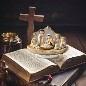 Rijanmt Mini Christmas Nativity Set Little People Nativity Set Nativity Scene with Light Miniature Manger 10 Rearrangeable Figurines Decor Religious Figurines Christian Tabletop Decor