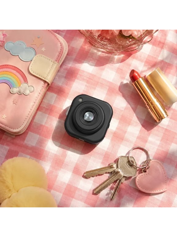 Mini Keychain Digital Pocket Camera,1080p HD Pocket-Size Keychain Camera with 8GB Card,Video Recorder,Delayed and Timed Photography,Long Battery Life,Portable for Travel,Party and Vlog,Black