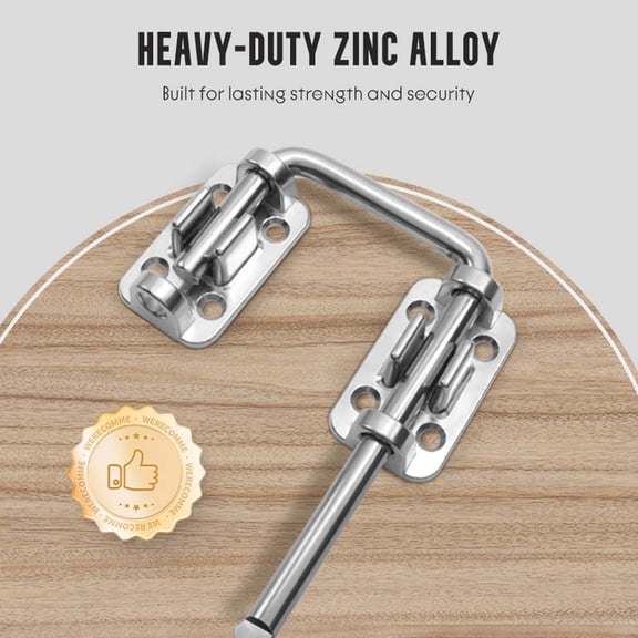 Rijanmt Multi-Angle Security Barrel Bolt Latch,U Patio Sliding Door Loop Lock Latch,Stainless Steel Home Security Loop Bolt Lock for Barn,Garden,Fence Gate,Window,Flexible Installation Option,Silver