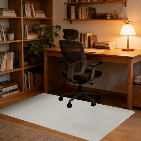 Rijanmt Non-slip Large Office Chair Mat For Hardwood Floor,Computer Gaming Desk Rolling Chair Mat for Wood Floor,Non-Slip Large Floor Protector Rug Plastic Hard Floor Protector 35.43x47.24" White