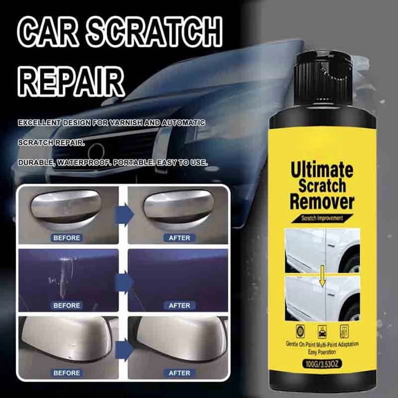 Rijanmt One-Step Scratch and Swirl Remover Wax,100g Auto Paint Scratch Repair Wax with Applicator Sponge Pad,Compound and Polish for Restoring Gloss to Paint,Works on Most Cars Trucks SUVs RVs & More