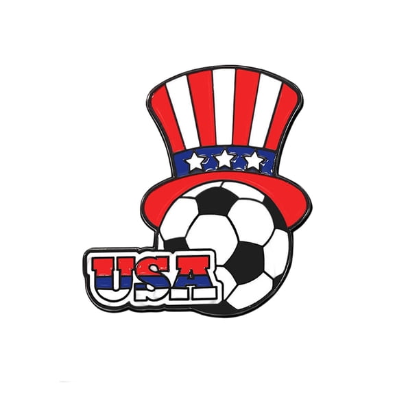 Rijanmt Patriotic Brooch Pin,2026 Soccer Match Badge,Red White and Blue Flag Brooch Cheering Decor for USA,Dress Accessories,Veterans Independence Memorial Day Gifts for Men Women Soccer Fans,Hat