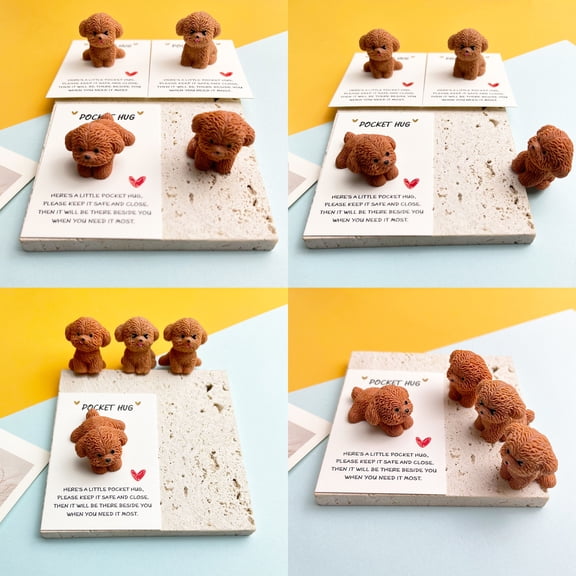 Rijanmt Puppy Gift Card Paper Dog Pocket Hug Greeting Card,Small Doggy Series Decorative Gift Card,Positive Inspirational Card,Miniature Animal Keepsake For Classmates Friend Teens,3.15X2.12",A