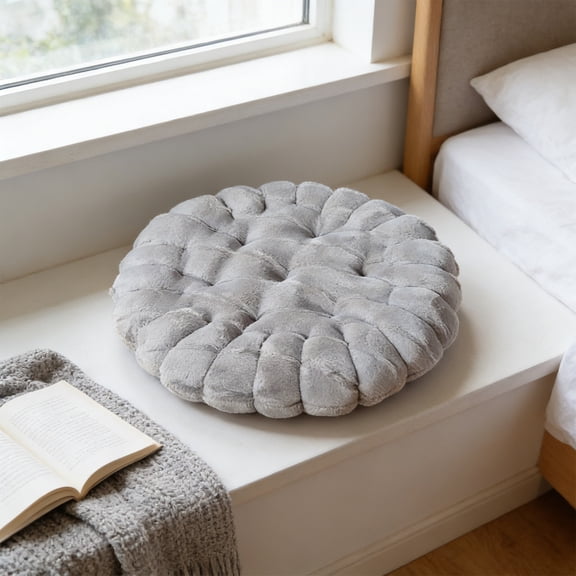 Rijanmt Round Butt Cushion Relief Tailbone Pain,15.75" Dia Circle Plush Pillow Seat Cushion Chair Pad,Lazy Back Cushions for Hemorrhoid Men and Women,Postpartum Pregnancy,Home & Office Use,Gray